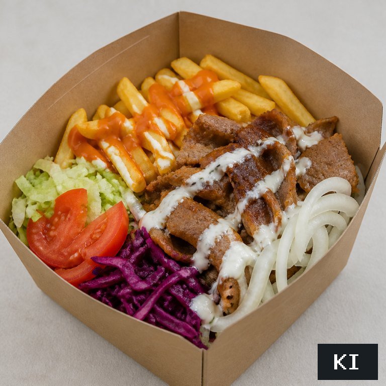 Kebap Box mit Pommes