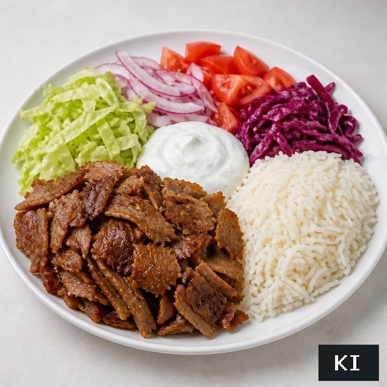 Kebap Teller mit Reis